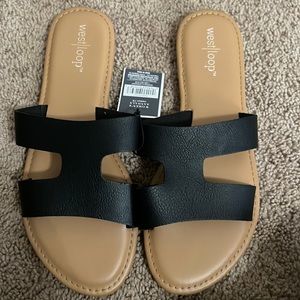 West loop women black slide size 7/8 *brand new